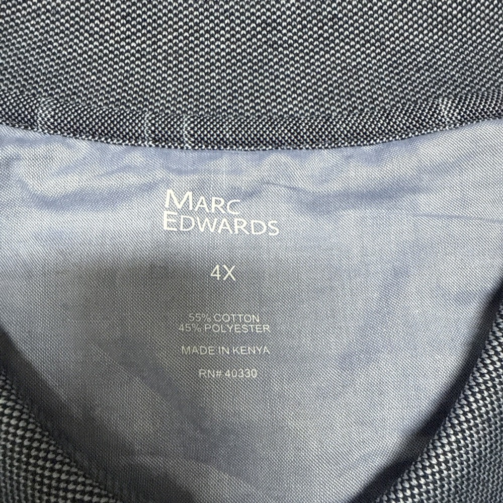 Marc Edwards Shortsleeve Polo Shirt Top Men's 4XL Blue Plaid Casual NWT - Picture 2 of 6